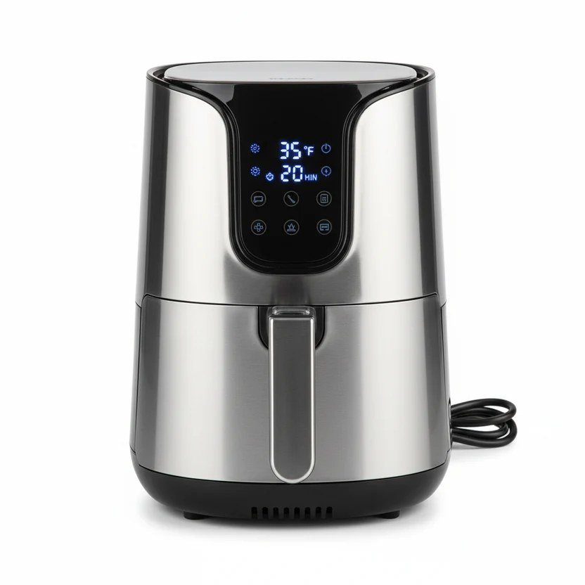 Airfryer digital de gran capacidad en color negro y acero